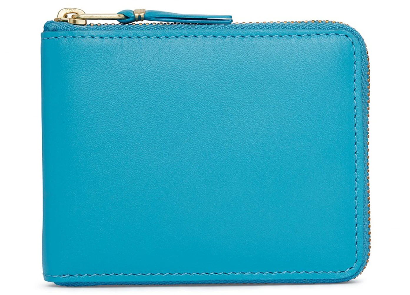 Comme des Garcons SA7100 Colour Plain Wallet Blue in Leather with Gold ...
