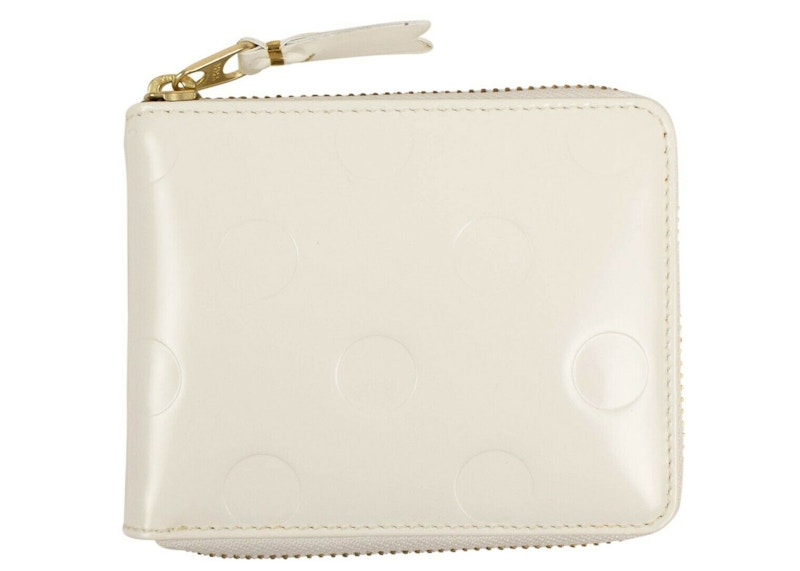 Comme des Garcons SA7100NE Wallet Polka Dots Embossed White in