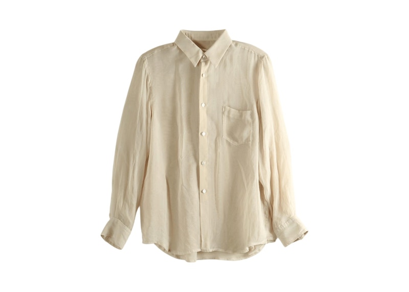 Comme des Garcons Sheer Oversized Fit Shirt Beige - JP Comme des Garcons Sheer Oversized Fit Shirt Beige - JP