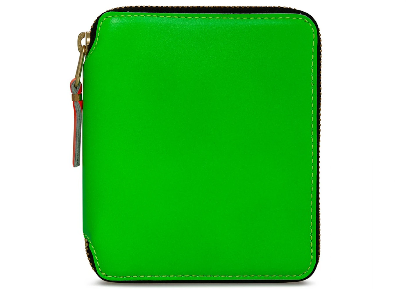 Comme des Garcons SA2100SF Super Fluo Wallet Green in Leather with Gold ...