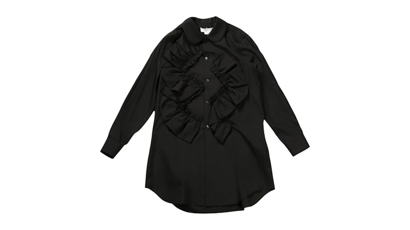 COMME des GARÇONS girl frill blouse Comme des Garcons Women's Cotton Front Frill Blouse Black