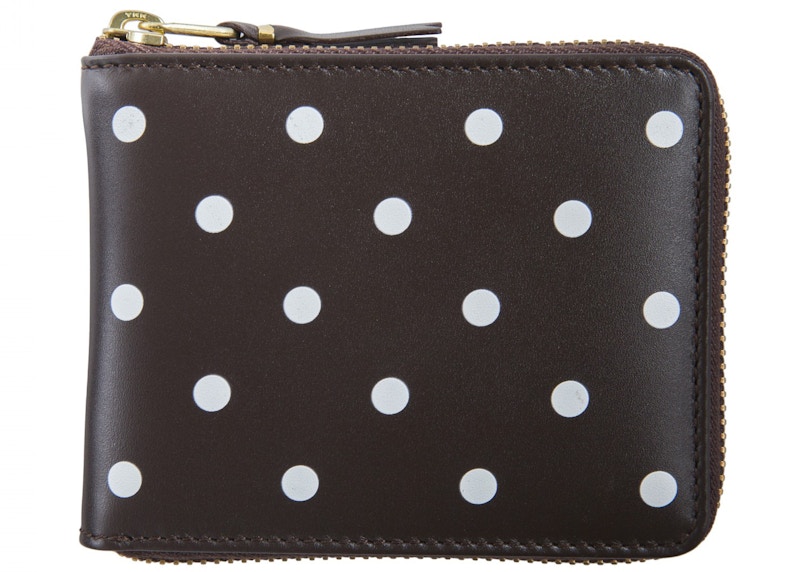 Pre-owned Comme Des Garçons Men's Comme Des Garcons Sa7100pd Wallet Polka Dots In Brown