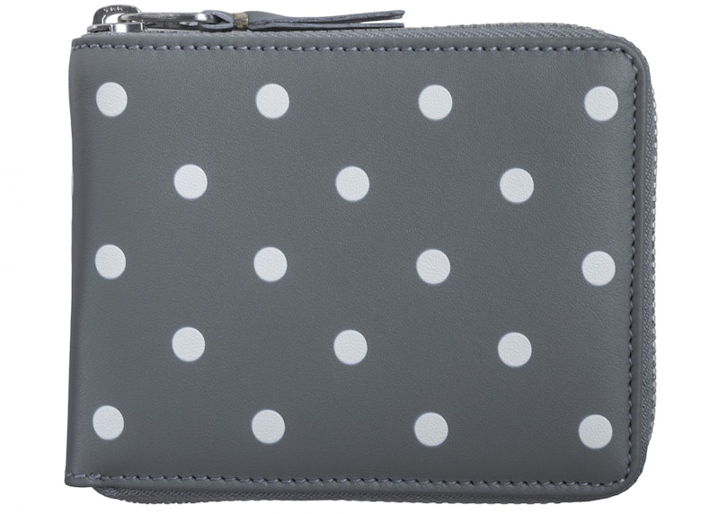 Pre-owned Comme Des Garçons Men's Comme Des Garcons Sa7100pd Wallet Polka Dots In Grey