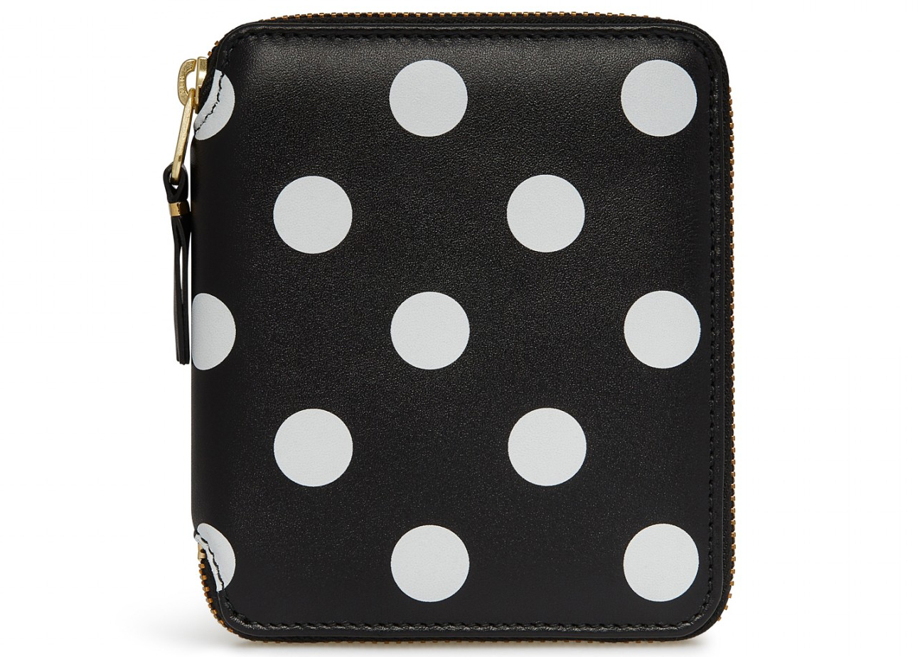 Comme des Garcons SA2100PD Wallet Polka Dots Black in Leather with