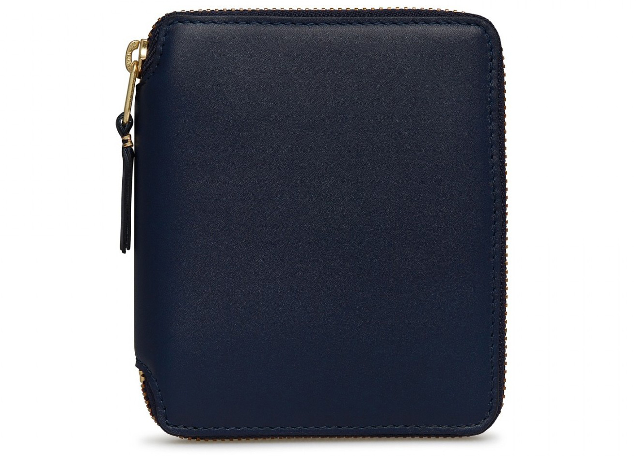 Comme des Garcons SA2100 Classic Wallet Navy in Leather with Gold