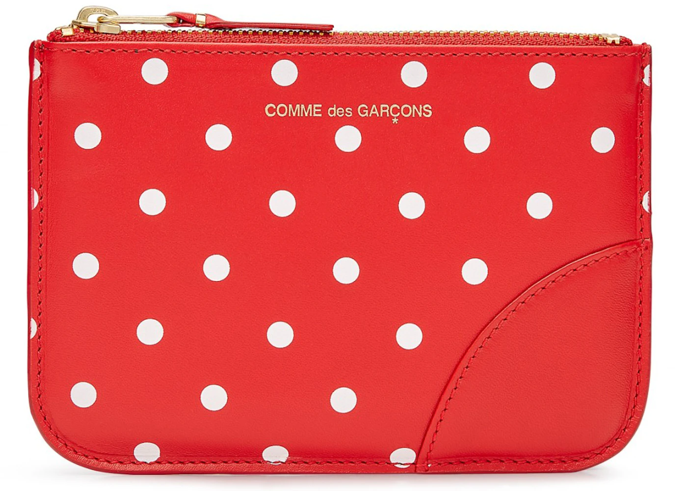 Comme des Garcons SA8100PD Wallet Polka Dots Red in Leather with Gold ...