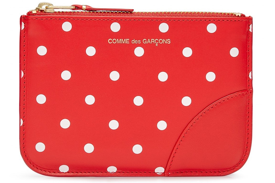 Pre-owned Comme Des Garçons Comme Des Garcons Sa8100pd Wallet Polka Dots Red