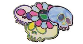 Takashi Murakami Skull & Flower Pin Silver