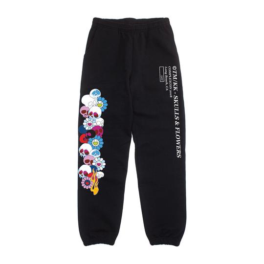 Takashi Murakami Skull and Flower Sweatpants Black - FW18