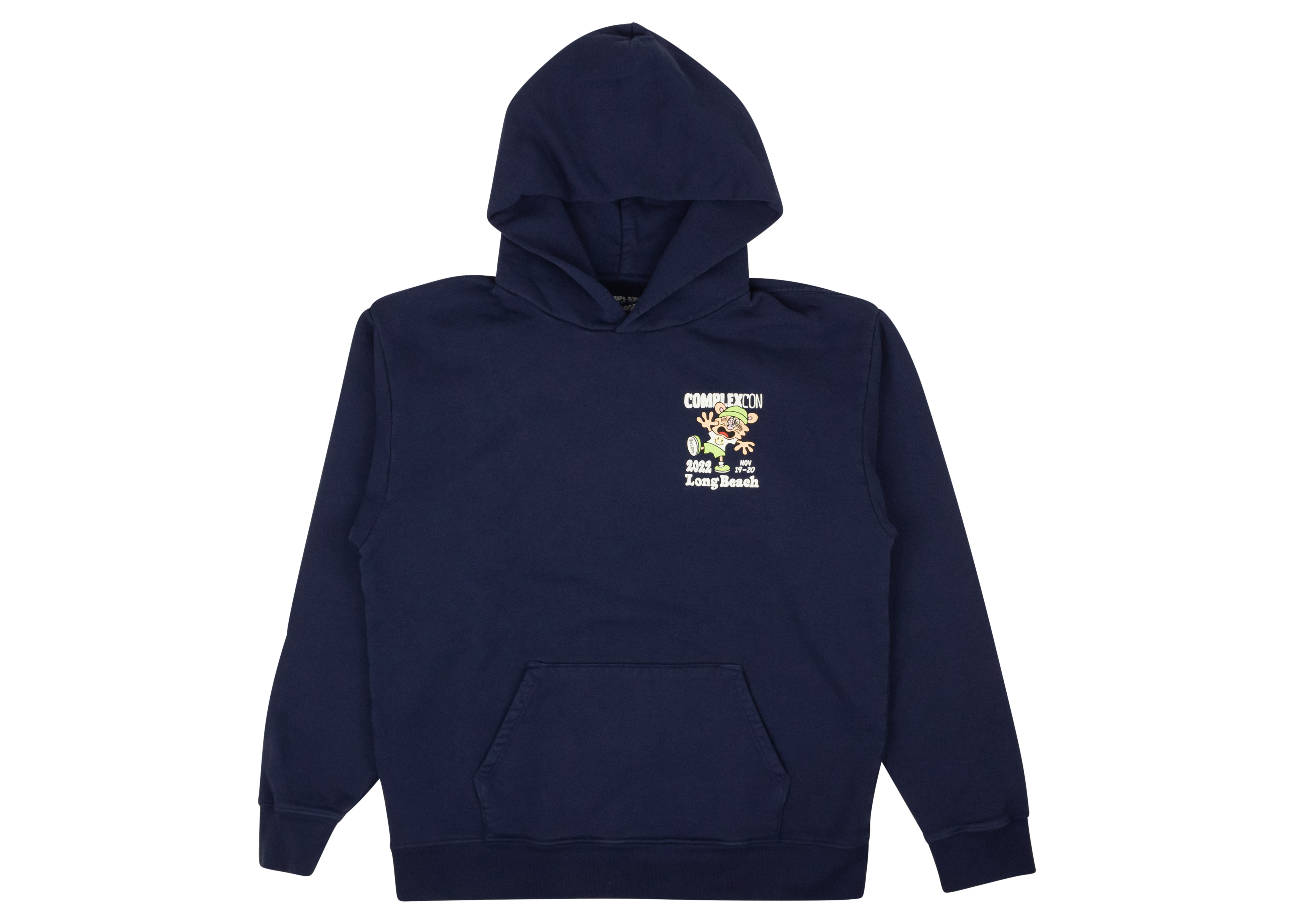 Complexcon x Verdy Navy Logo Graphic Hoodie Blue