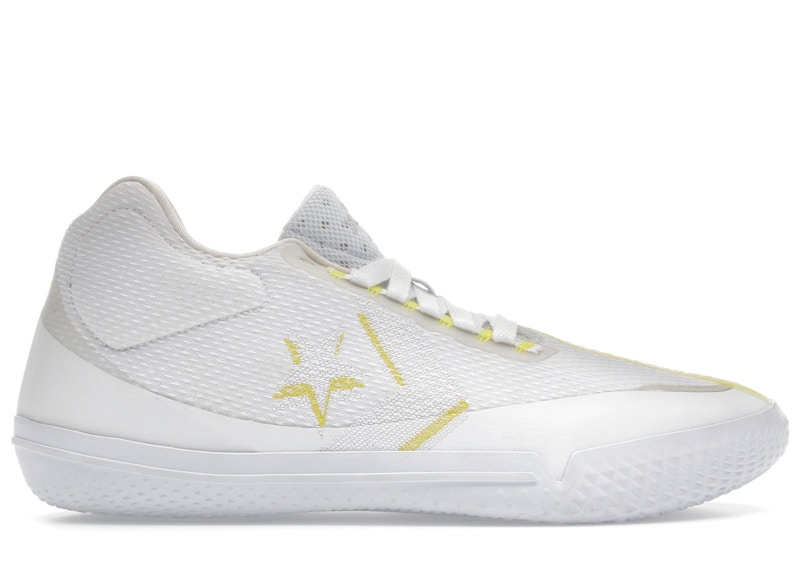 Pre-owned Converse Men's All Star Bb Evo Hivis Sneakers In White/fresh Yellow