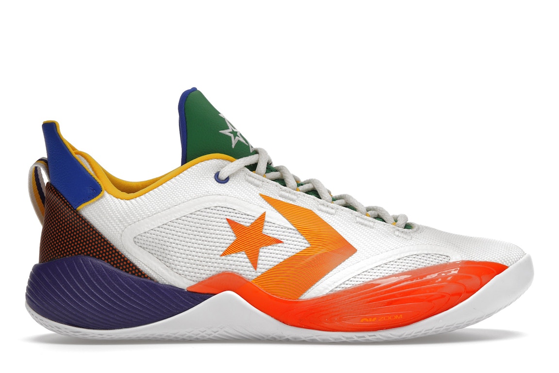 Click to view more detailed imagery on our partner's website Pre-owned Converse All-star Bb Shift Ox White Multi In Egret/bold Mandarin/amarillo