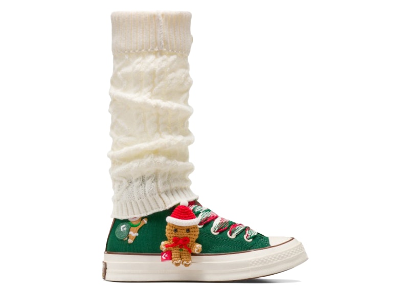 Pre-owned Converse Men's  Chuck 70 Hi Xmas Gingerbread & Knit Sock Sneakers In Midnight Clover/egret/bear Nap In Multi