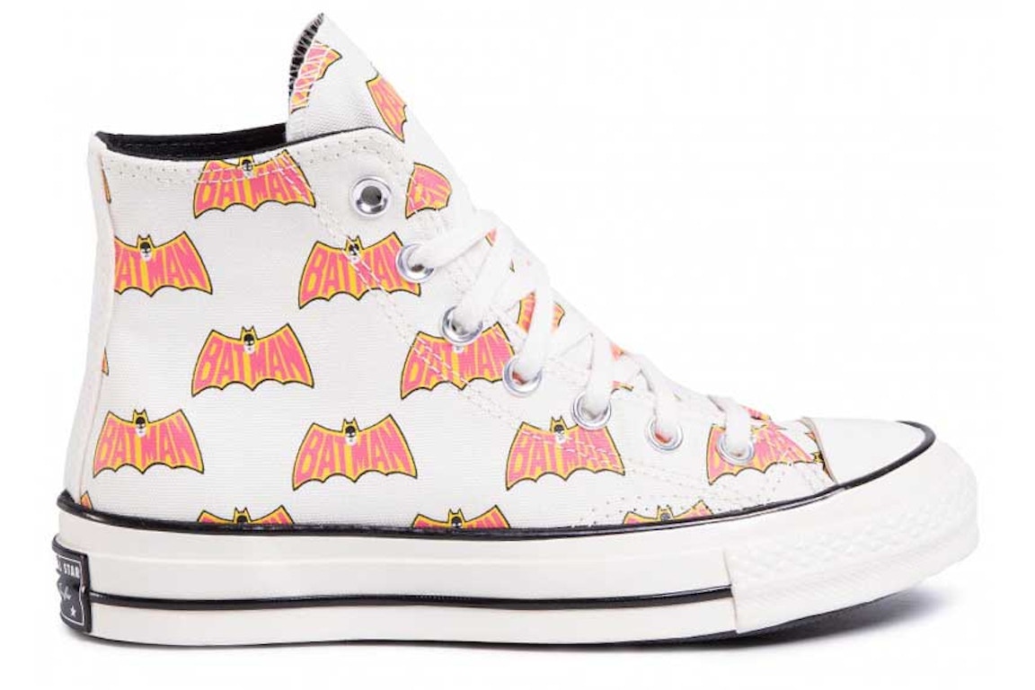 Pre-owned Converse Chuck Taylor All-star 70 Hi Batman 80th Anniversary White In White/egret/pink