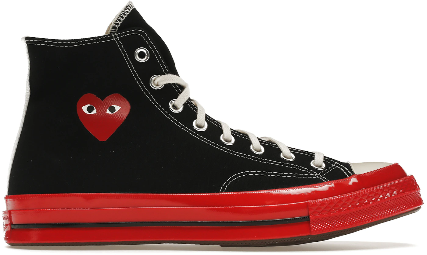 Conclusie marionet pad Converse Chuck Taylor All-Star 70 Hi Comme des Garcons PLAY Black Red  Midsole - A01793C - US