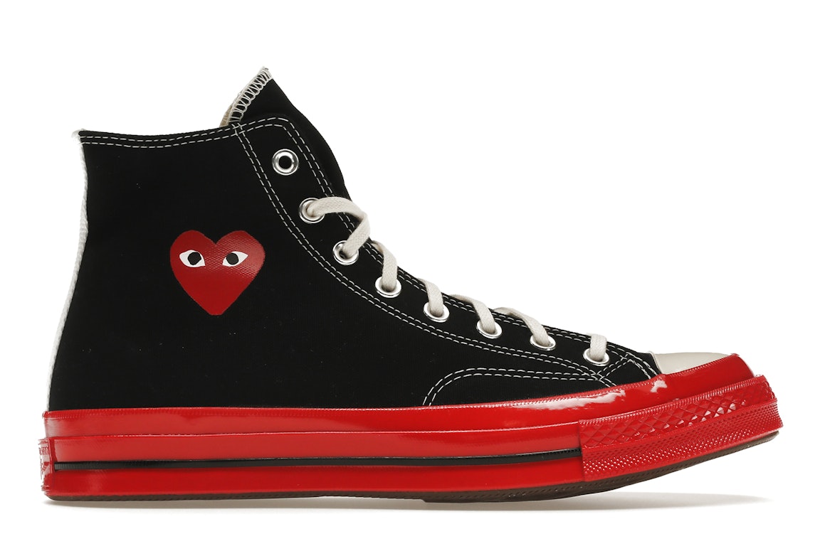 Pre-owned Converse Chuck Taylor All-star 70 Hi Comme Des Garcons Play Black Red Midsole In Black/red/egret