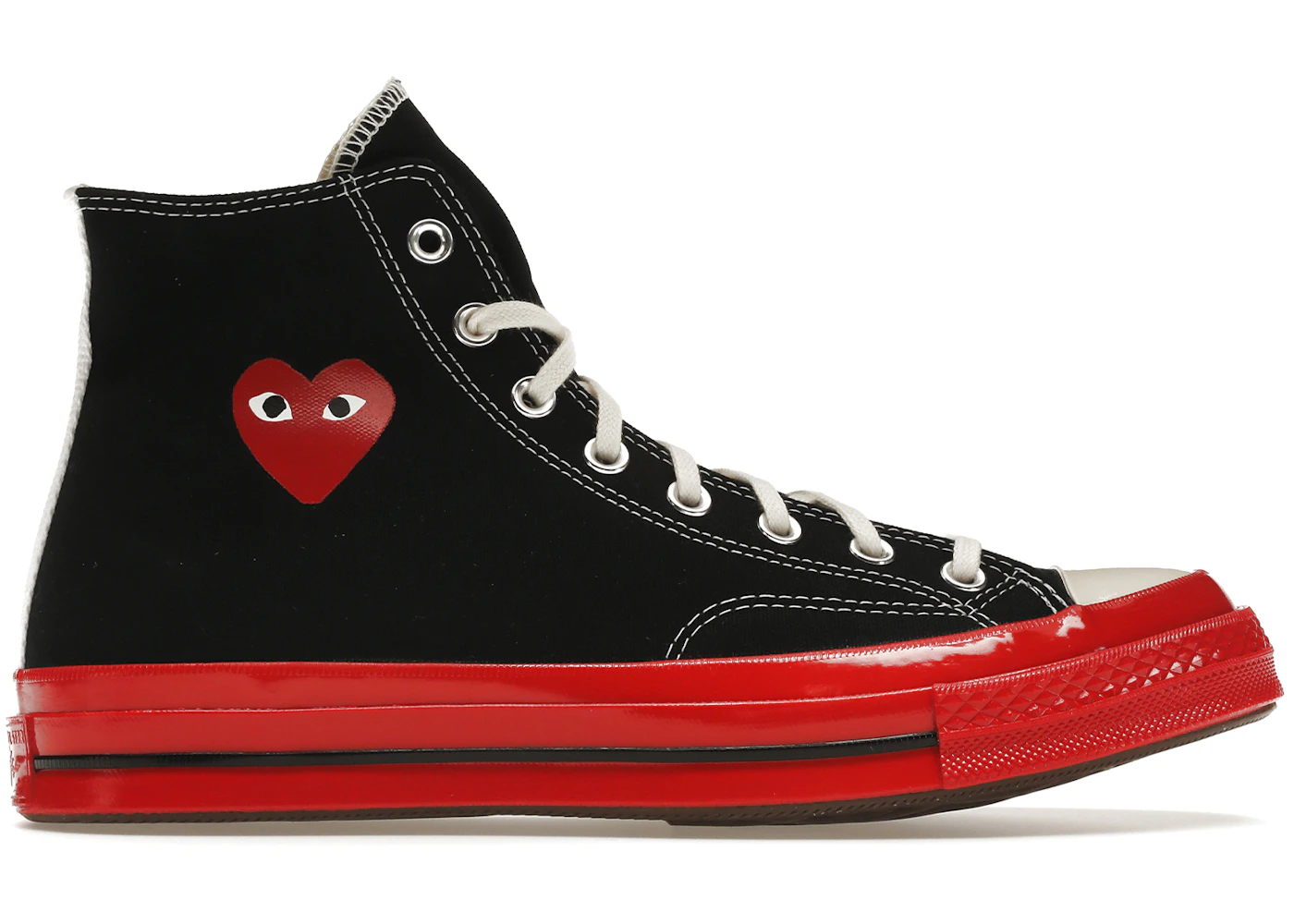 Converse Taylor All-Star 70 Hi Comme des Garcons PLAY Black Red Midsole - A01793C -