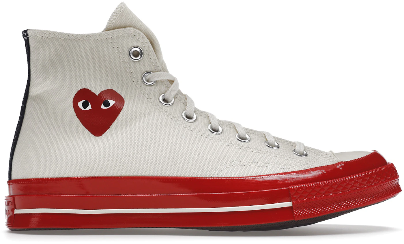 Converse Chuck Taylor All-Star 70 Hi Comme PLAY Egret Red Midsole - A01794C - US