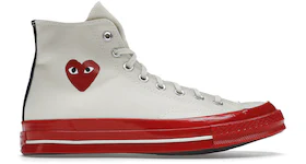 Converse Chuck Taylor All Star 70 Hi Comme des Garcons PLAY Egret Red Midsole
