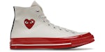 Converse Chuck Taylor All Star 70 Hi Comme des Garçons Entresuela PLAY Egret Rojo