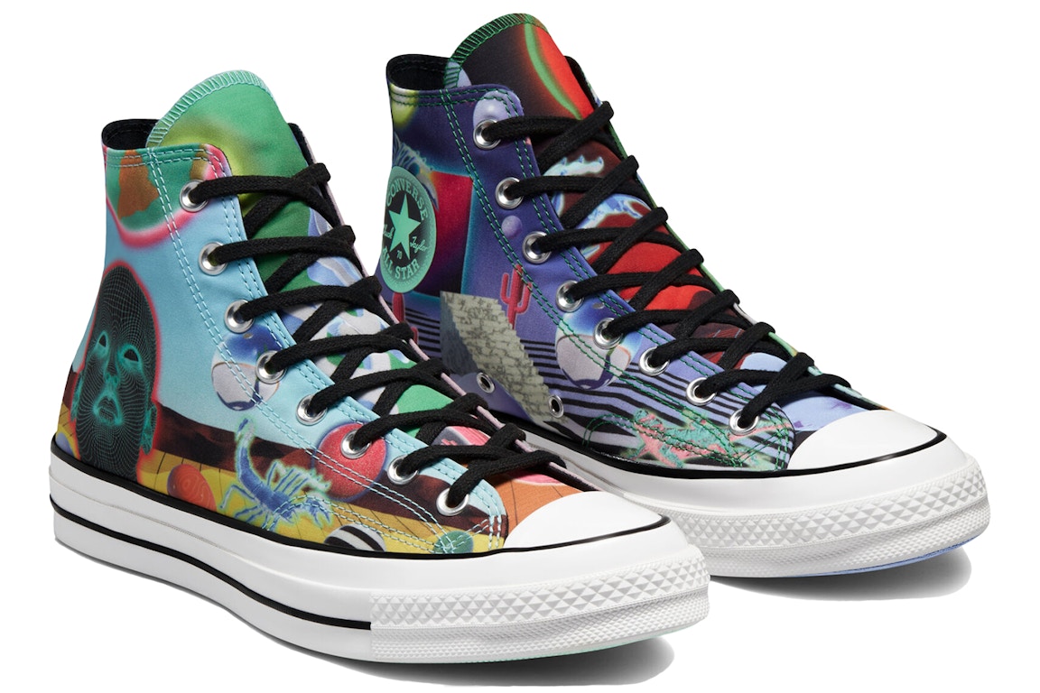 Click to view more detailed imagery on our partner's website Pre-owned Converse Chuck Taylor All Star 70 Hi Outdoor Rave In Prism Green/royal Pulse