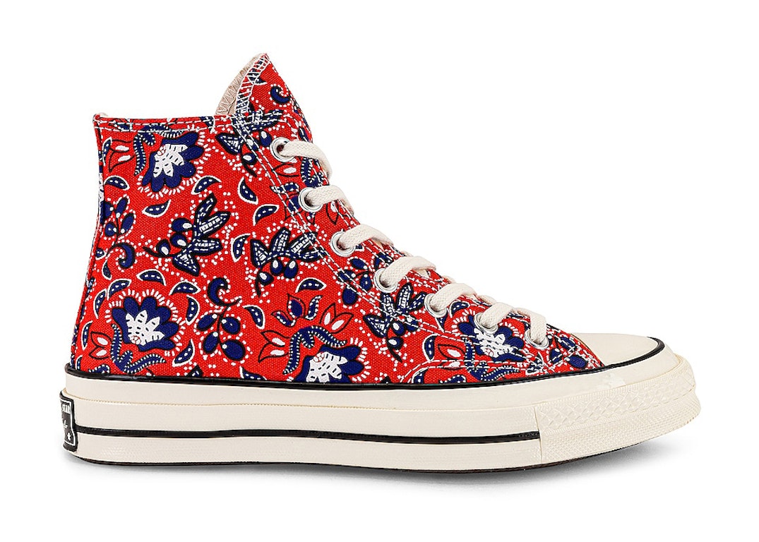 Pre-owned Converse Chuck Taylor All-star 70 Hi Paisley Habanero Red In Habanero Red/egret/rush Blue