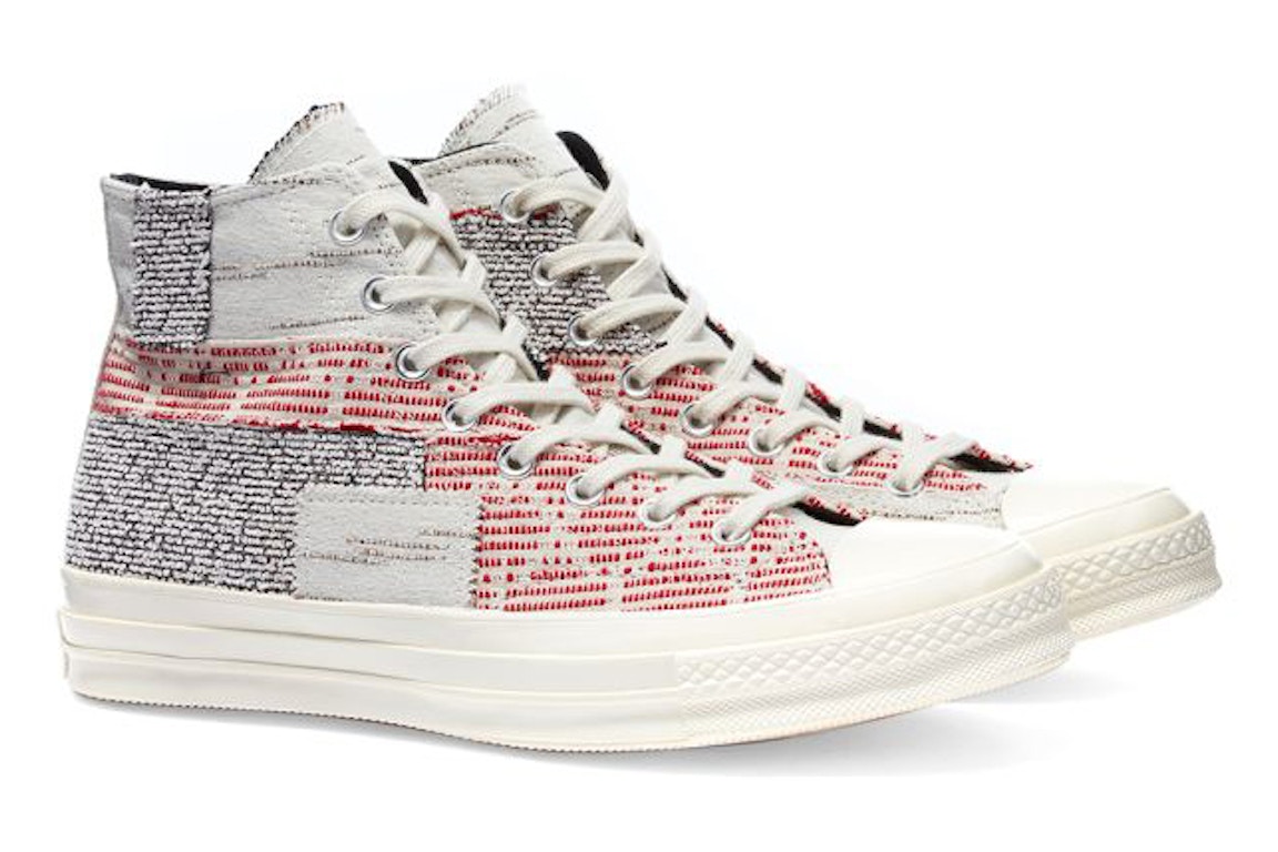 Click to view more detailed imagery on our partner's website Pre-owned Converse Chuck Taylor All-star 70 Hi Patchwork Twill In Twill/light Gray/egret
