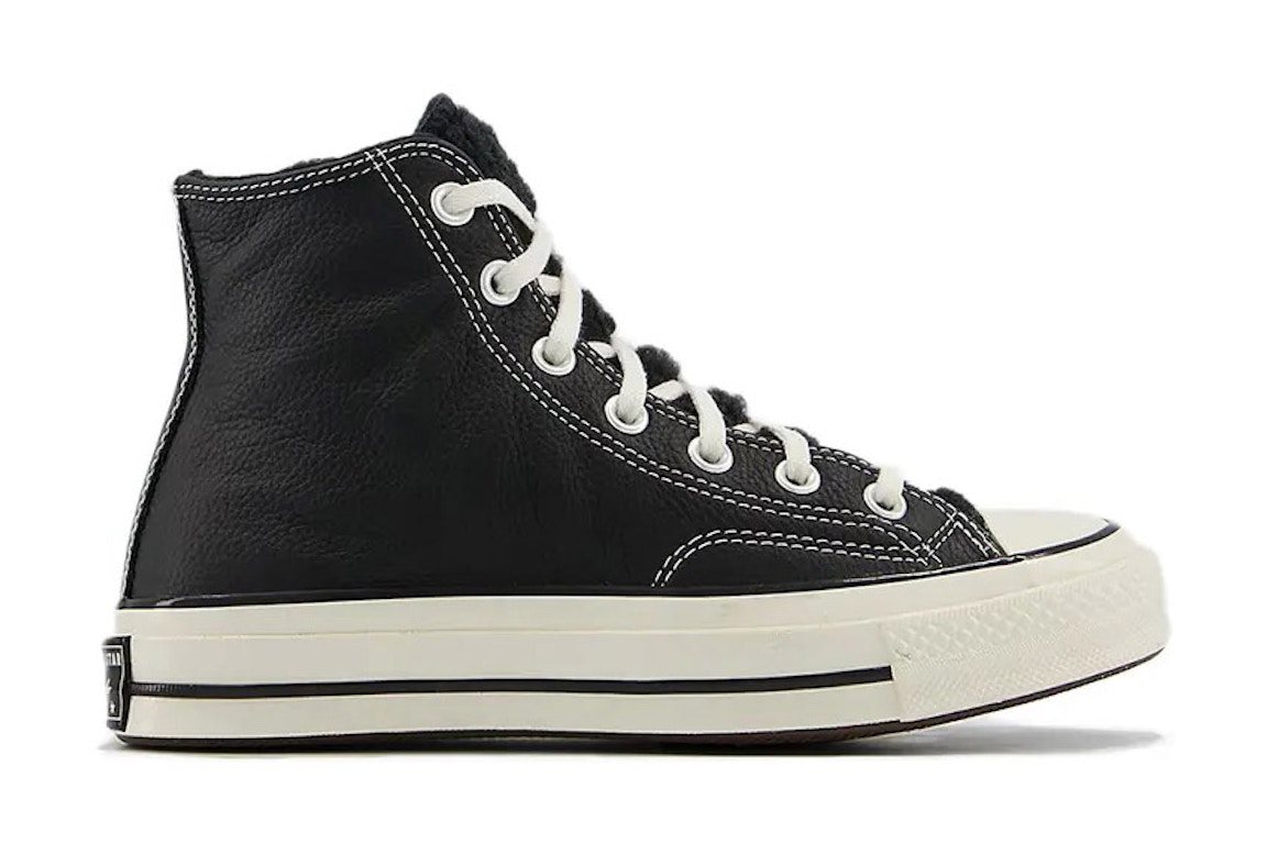 Click to view more detailed imagery on our partner's website Pre-owned Converse Chuck Taylor All-star 70 Hi Sherpa Black In Black/black/egret