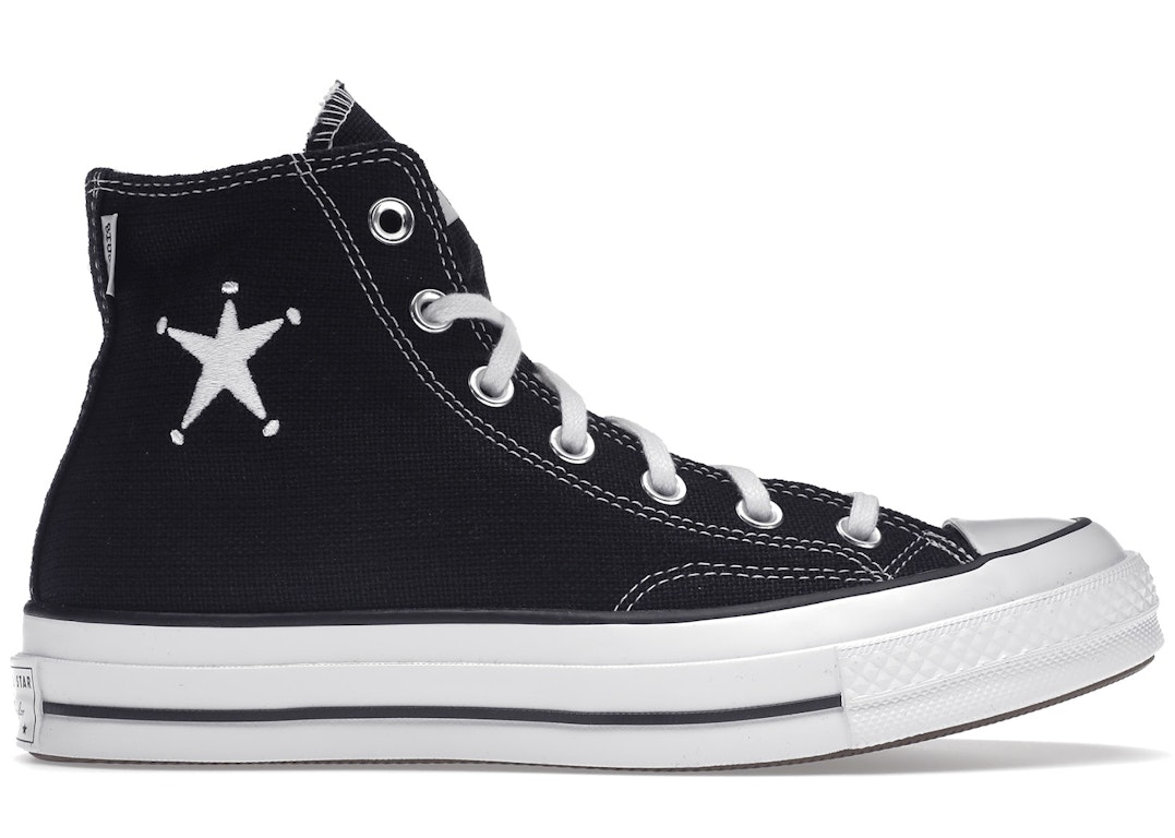 Pre-owned Converse Chuck Taylor All-star 70 Hi Stussy Black In Black/white/black