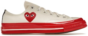 Converse Chuck Taylor All-Star 70 Ox Comme des Garcons PLAY Egret Red Midsole