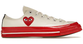 Converse Chuck Taylor All Star 70 Ox Comme des Garcons PLAY Egret Red Midsole
