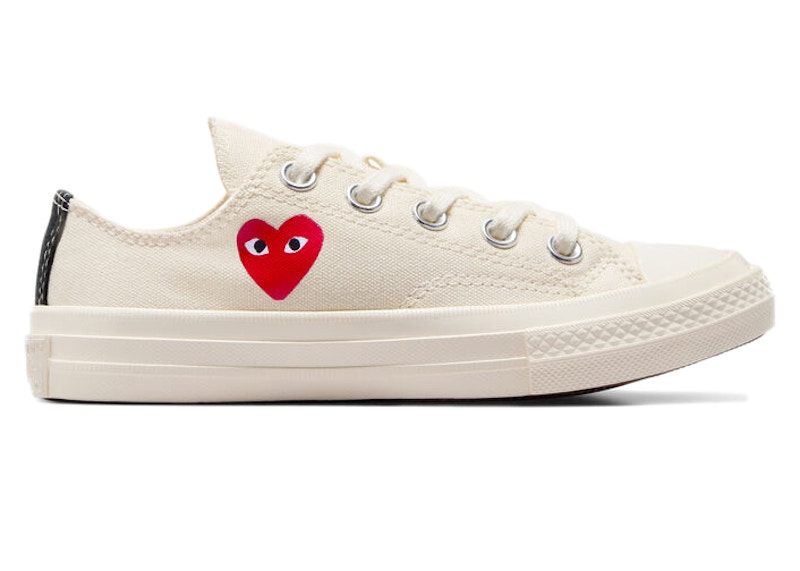 Converse Chuck Taylor All Star 70 Ox Comme des Garcons PLAY Single Heart Milk PS A08807C US