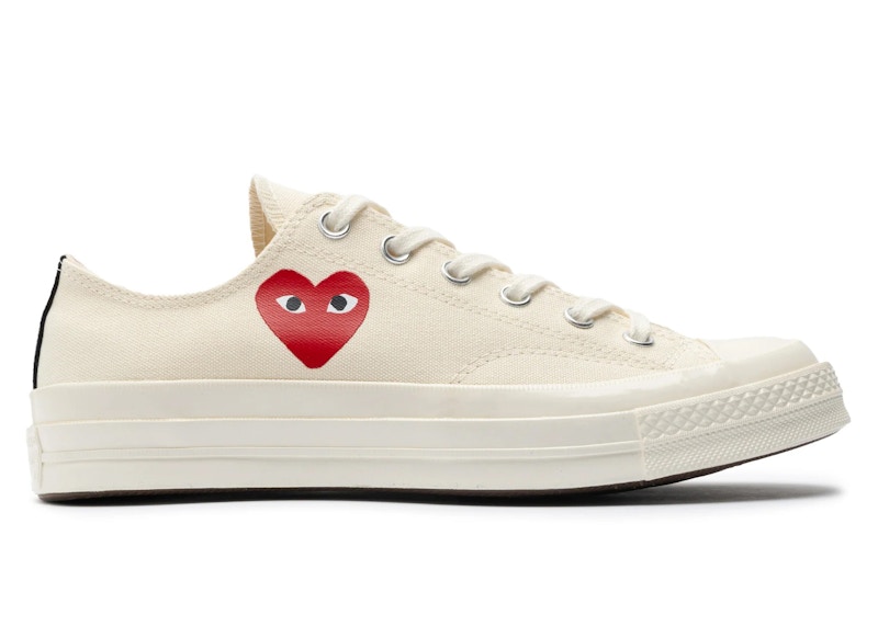 Converse Chuck Taylor All Star 70 Ox Comme des Garcons PLAY Single Heart  Milk Men's - A08805C - US