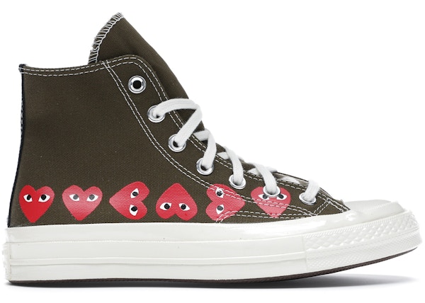 Converse Chuck Taylor All Star 70s Hi Comme Des Garcons Play Multi Heart Green c Converse Chuck Taylor All Star 70s Hi Comme Des Garcons Play Multi Heart Green c