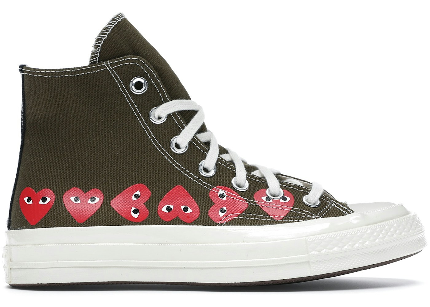 Converse Chuck Taylor All Star 70s Hi Comme Des Garcons Play Multi Heart Green c Converse Chuck Taylor All Star 70s Hi Comme Des Garcons Play Multi Heart Green c