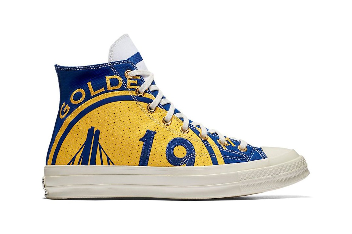 Pre-owned Converse Chuck Taylor All-star 70 Hi Gameday Golden State Warriors In Royal/yellow