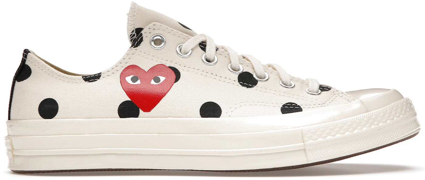 Converse Chuck Taylor All-Star 70 Ox Comme des Garcons PLAY Polka Dot White Men's - 157249C US