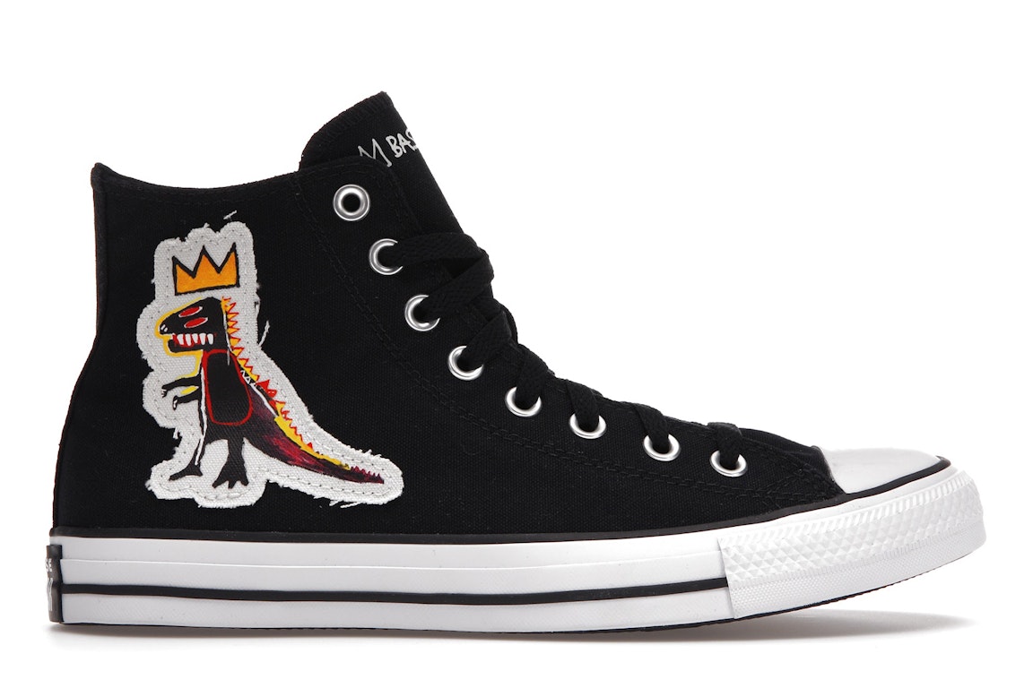 Pre-owned Converse Chuck Taylor All-star Basquiat Pez Dispenser Dinosaur In Black/white/yellow