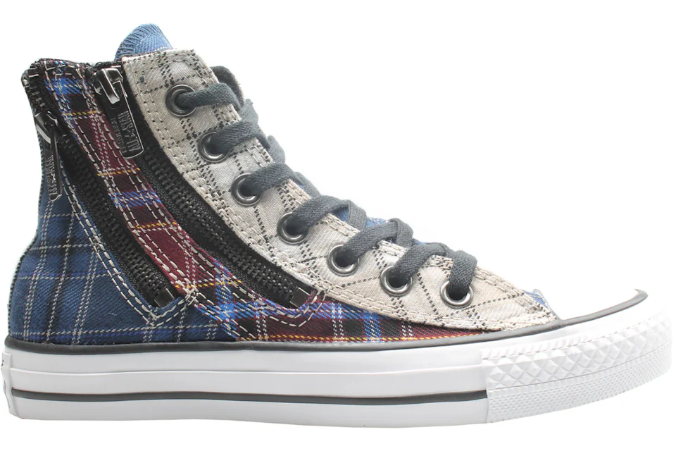 Blue top plaid converse