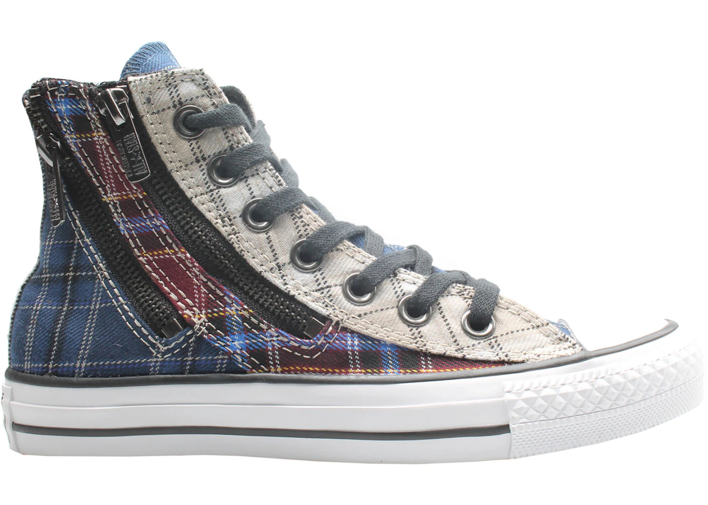 Converse Chuck Taylor All Star Double Zip Hi Red Blue Plaid