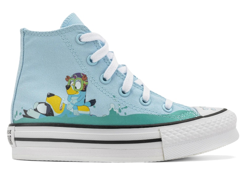 Pre-owned Converse Chuck Taylor All Star Eva Lift Hi Y Sneakers In Blue/white In Multi