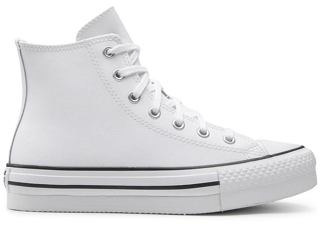 Pre-owned Converse Chuck Taylor All Star Eva Lift Hi Leather White Natural Ivory In White/natural Ivory/black
