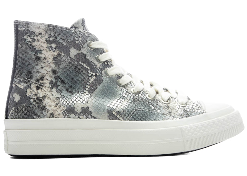 Converse Chuck Taylor All Star First String High Snakeskin Snow White Black