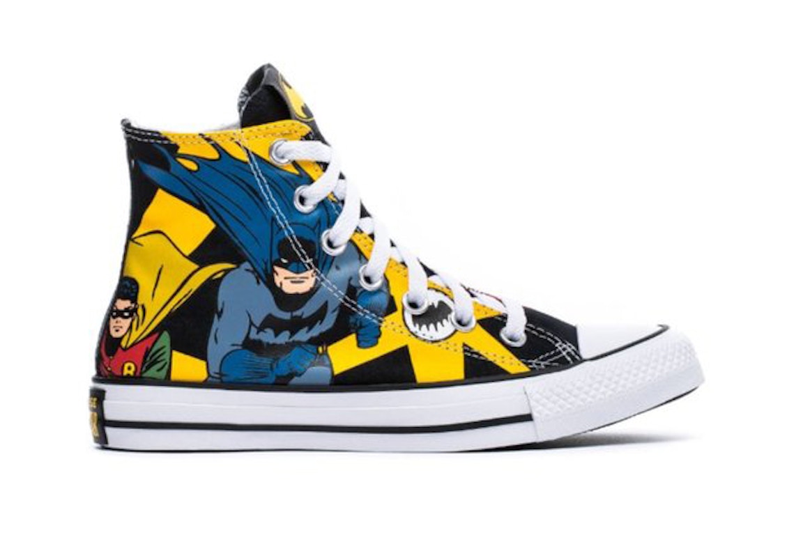 Click to view more detailed imagery on our partner's website Pre-owned Converse Chuck Taylor All-star Hi Batman 80th Anniversary Issue 164 In Black/white-egret
