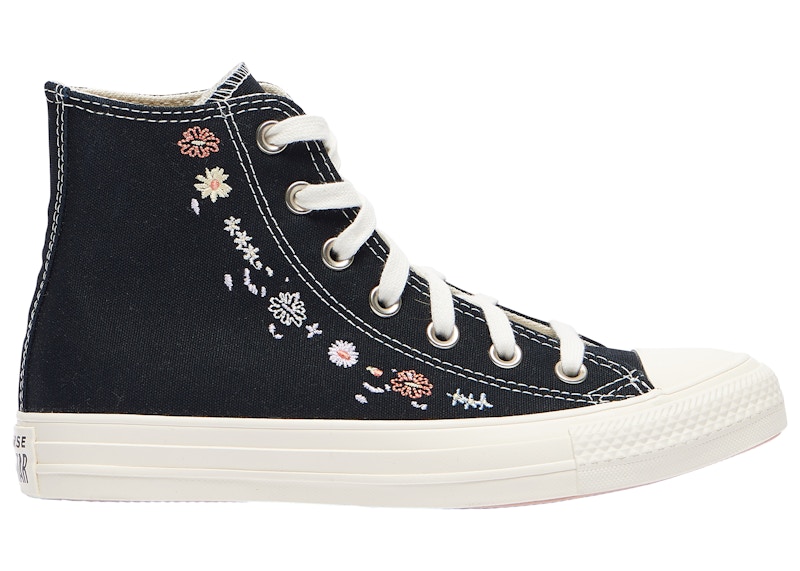 converse flower embroidered