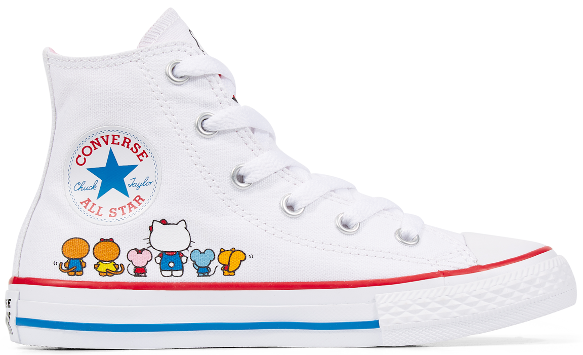 Pre-owned Converse Chuck Taylor All Star Hi Hello Kitty White (gs) In White/prism Pink-white