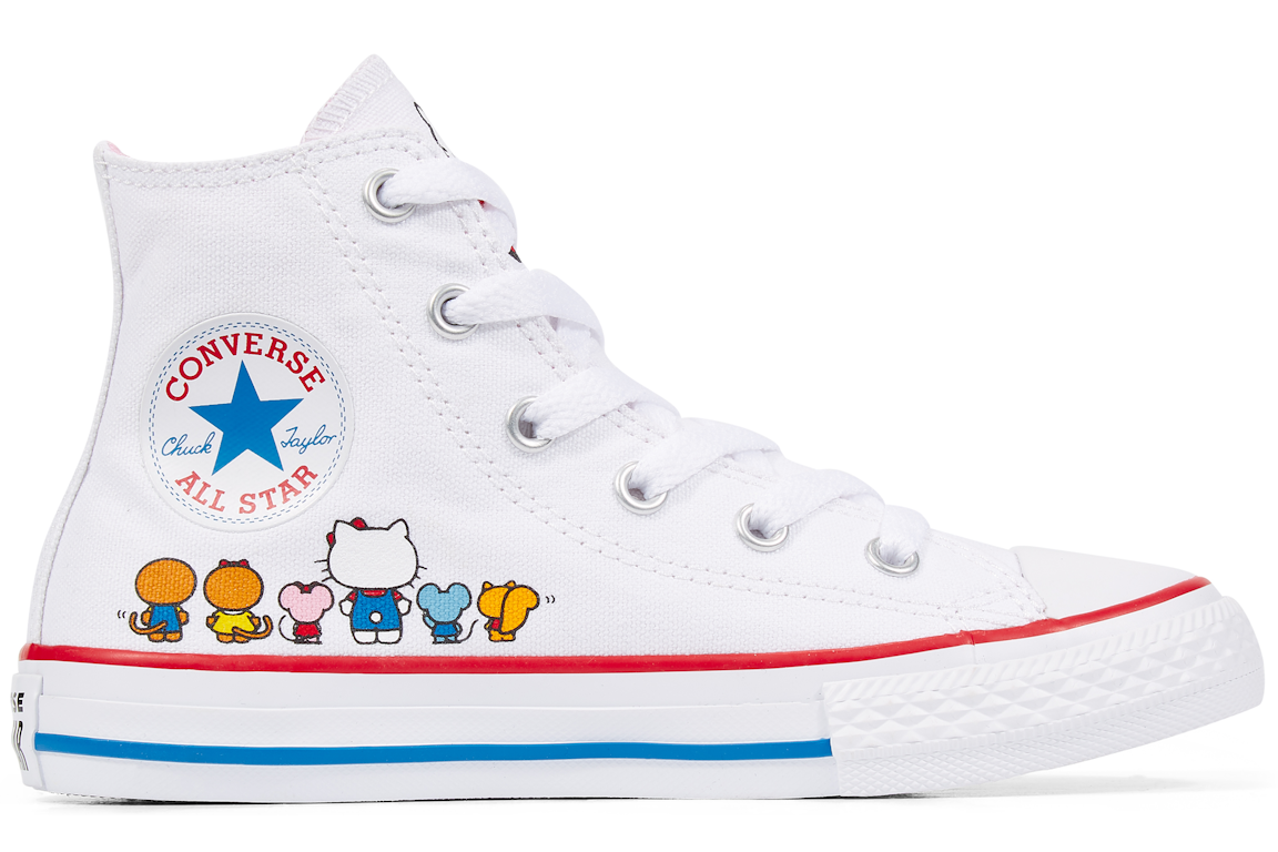 Pre-owned Converse Chuck Taylor All Star Hi Hello Kitty White (gs) In White/prism Pink-white