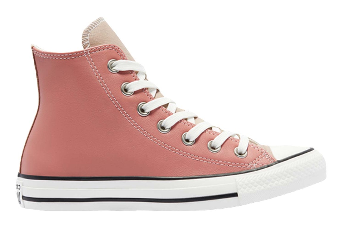 Pre-owned Converse Chuck Taylor All-star Hi Leather Neutral Tones Silt Red Rose In Silt Red Rose/brick Rose/white