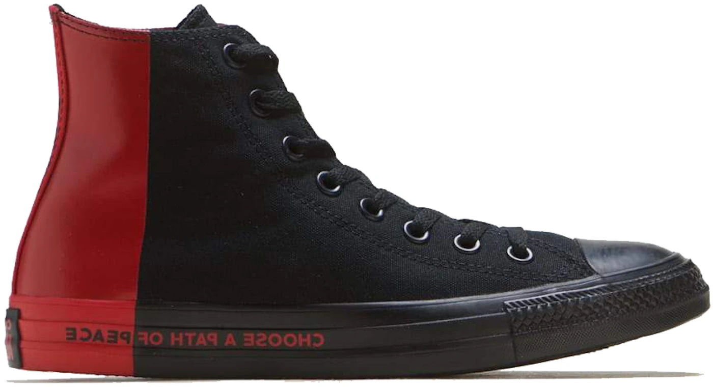 perforere Siden solsikke Converse Chuck Taylor All-Star Hi Seek Peace Black Red - 166534F - US