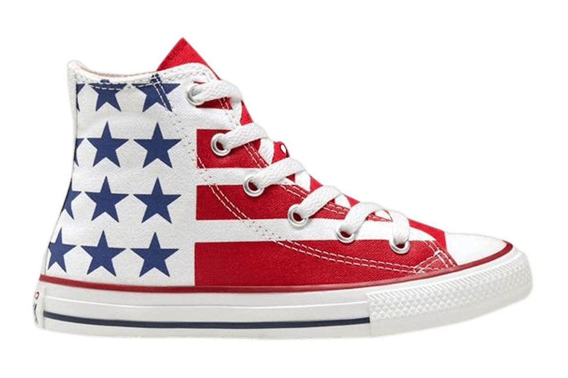 Pre-owned Converse Chuck Taylor All Star Hi Usa (gs) In White/red/navy